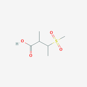 molecular formula C6H12O4S B2476560 3-甲磺酰基-2-甲基丁酸 CAS No. 1496436-89-5