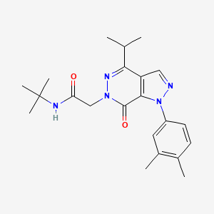 molecular formula C22H29N5O2 B2476565 N-(tert-butyl)-2-(1-(3,4-dimethylphenyl)-4-isopropyl-7-oxo-1H-pyrazolo[3,4-d]pyridazin-6(7H)-yl)acetamide CAS No. 946379-52-8