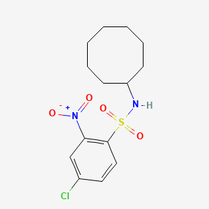 molecular formula C14H19ClN2O4S B2476568 ((4-Chloro-2-nitrophenyl)sulfonyl)cyclooctylamine CAS No. 1022883-54-0