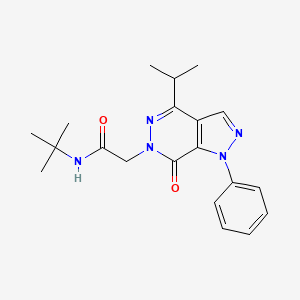 molecular formula C20H25N5O2 B2476576 N-terc-butil-2-[7-oxo-1-fenil-4-(propan-2-il)-1H,6H,7H-pirazolo[3,4-d]piridazin-6-il]acetamida CAS No. 946204-13-3