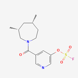 molecular formula C14H19FN2O4S B2476579 (3R,5S)-1-(5-Fluorosulfonyloxypyridine-3-carbonyl)-3,5-dimethylazepane CAS No. 2418594-36-0