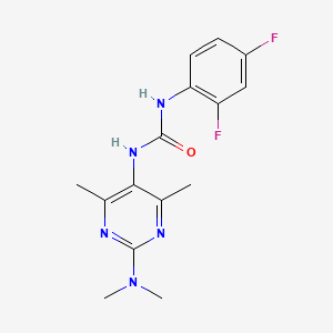 molecular formula C15H17F2N5O B2476580 1-(2,4-Difluorophenyl)-3-(2-(dimethylamino)-4,6-dimethylpyrimidin-5-yl)urea CAS No. 1448064-35-4