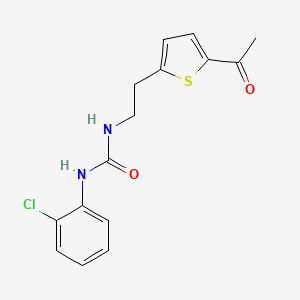 molecular formula C15H15ClN2O2S B2476585 1-(2-(5-乙酰噻吩-2-基)乙基)-3-(2-氯苯基)脲 CAS No. 2034272-88-1