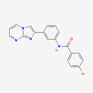 molecular formula C19H13BrN4O B2476588 4-bromo-N-(3-imidazo[1,2-a]pyrimidin-2-ylphenyl)benzamide CAS No. 863020-25-1