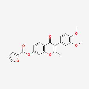 molecular formula C23H18O7 B2476591 3-(3,4-二甲氧基苯基)-2-甲基-4-氧代-4H-色满-7-基呋喃-2-羧酸酯 CAS No. 610752-53-9