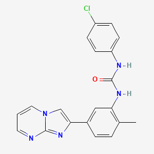 molecular formula C20H16ClN5O B2476592 1-(4-氯苯基)-3-(5-(咪唑并[1,2-a]嘧啶-2-基)-2-甲苯基)脲 CAS No. 862811-93-6