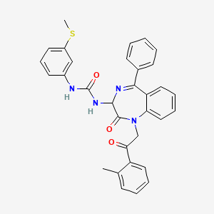 molecular formula C32H28N4O3S B2476596 1-(1-(2-(2-methylphenyl)-2-oxoethyl)-2-oxo-5-phenyl-2,3-dihydro-1H-1,4-diazepin-3-yl)-3-(3-methylthiophenyl)urea CAS No. 1796902-12-9