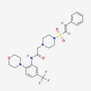 molecular formula C25H29F3N4O4S B2476599 N-[2-morpholin-4-yl-5-(trifluoromethyl)phenyl]-2-[4-[(E)-2-phenylethenyl]sulfonylpiperazin-1-yl]acetamide CAS No. 925406-41-3