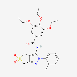 molecular formula C25H29N3O6S B2476610 N-(5,5-二氧化-2-(邻甲苯基)-4,6-二氢-2H-噻吩并[3,4-c]吡唑-3-基)-3,4,5-三乙氧基苯甲酰胺 CAS No. 449786-22-5