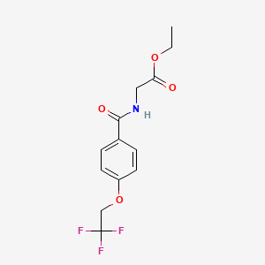 molecular formula C13H14F3NO4 B2476611 Ethyl 2-{[4-(2,2,2-trifluoroethoxy)benzoyl]amino}acetate CAS No. 866153-60-8