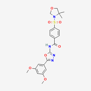 N-[5-(3,5-dimethoxyphenyl)-1,3,4-oxadiazol-2-yl]-4-[(4,4-dimethyl-1,3-oxazolidin-3-yl)sulfonyl]benzamide