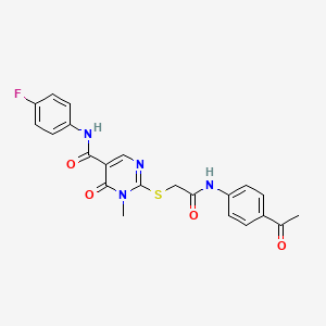2-((2-((4-acetylphenyl)amino)-2-oxoethyl)thio)-N-(4-fluorophenyl)-1-methyl-6-oxo-1,6-dihydropyrimidine-5-carboxamide