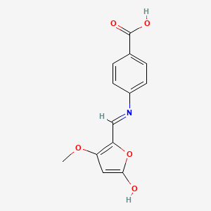 molecular formula C13H11NO5 B2476629 4-({[3-甲氧基-5-氧代-2(5H)-呋喃亚甲基]甲基}氨基)苯甲酸 CAS No. 477852-15-6