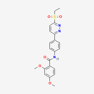 molecular formula C21H21N3O5S B2476632 N-(4-(6-(乙磺酰基)吡啶嗪-3-基)苯基)-2,4-二甲氧基苯甲酰胺 CAS No. 921796-57-8