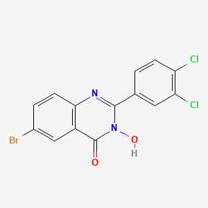 molecular formula C14H7BrCl2N2O2 B2476634 6-溴-2-(3,4-二氯苯基)-3-羟基-4(3H)-喹唑啉酮 CAS No. 477864-82-7