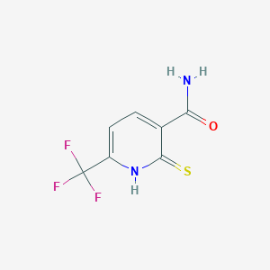 molecular formula C7H5F3N2OS B2476637 2-Mercapto-6-(trifluoromethyl)nicotinamide CAS No. 1356543-14-0