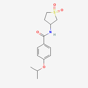 molecular formula C14H19NO4S B2476638 N-(1,1-dioxothiolan-3-yl)-4-propan-2-yloxybenzamide CAS No. 505067-65-2