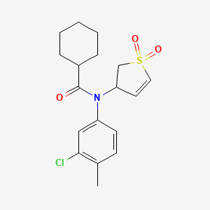 molecular formula C18H22ClNO3S B2476639 N-(3-chloro-4-methylphenyl)-N-(1,1-dioxido-2,3-dihydrothiophen-3-yl)cyclohexanecarboxamide CAS No. 863008-02-0