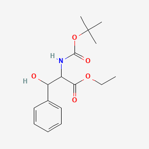 molecular formula C16H23NO5 B2476645 Ethyl 2-{[(tert-butoxy)carbonyl]amino}-3-hydroxy-3-phenylpropanoate CAS No. 1822543-61-2