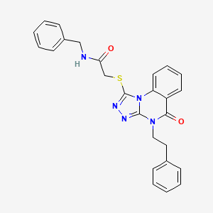 molecular formula C26H23N5O2S B2476648 N-苄基-2-((5-氧代-4-苯乙基-4,5-二氢-[1,2,4]三唑并[4,3-a]喹唑啉-1-基)硫代)乙酰胺 CAS No. 1111020-59-7