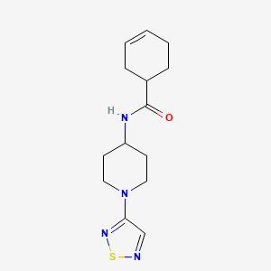 molecular formula C14H20N4OS B2476651 N-[1-(1,2,5-チアゾール-3-イル)ピペリジン-4-イル]シクロヘキセン-3-エン-1-カルボキサミド CAS No. 2034609-32-8