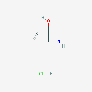 molecular formula C5H10ClNO B2476653 3-Ethenylazetidin-3-ol;hydrochloride CAS No. 2413904-76-2