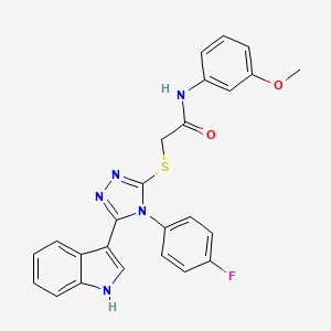 molecular formula C25H20FN5O2S B2476665 2-((4-(4-fluorophenyl)-5-(1H-indol-3-yl)-4H-1,2,4-triazol-3-yl)thio)-N-(3-methoxyphenyl)acetamide CAS No. 946309-26-8
