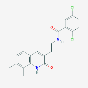 molecular formula C20H18Cl2N2O2 B2476674 2,5-dichloro-N-(2-(7,8-dimethyl-2-oxo-1,2-dihydroquinolin-3-yl)ethyl)benzamide CAS No. 896677-04-6