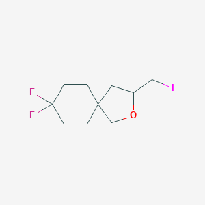 molecular formula C10H15F2IO B2476679 8,8-Difluoro-3-(iodomethyl)-2-oxaspiro[4.5]decane CAS No. 2416231-76-8