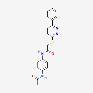 molecular formula C20H18N4O2S B2476682 N-(4-acetamidophenyl)-2-(6-phenylpyridazin-3-yl)sulfanylacetamide CAS No. 872630-34-7
