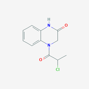 molecular formula C11H11ClN2O2 B2476685 4-(2-Chloropropanoyl)-1,2,3,4-tetrahydroquinoxalin-2-one CAS No. 878465-62-4