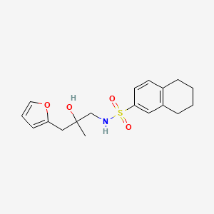 molecular formula C18H23NO4S B2476686 N-(3-(furan-2-yl)-2-hydroxy-2-methylpropyl)-5,6,7,8-tetrahydronaphthalene-2-sulfonamide CAS No. 1798483-75-6