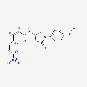 molecular formula C21H21N3O5 B2476692 (Z)-N-(1-(4-ethoxyphenyl)-5-oxopyrrolidin-3-yl)-3-(4-nitrophenyl)acrylamide CAS No. 896286-55-8