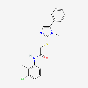 N-(3-chloro-2-methylphenyl)-2-((1-methyl-5-phenyl-1H-imidazol-2-yl)thio)acetamide