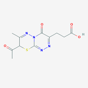 molecular formula C11H12N4O4S B2476729 3-{8-乙酰基-7-甲基-4-氧代-4H,8H-[1,2,4]三嗪[3,4-b][1,3,4]噻二嗪-3-基}丙酸 CAS No. 1081317-32-9
