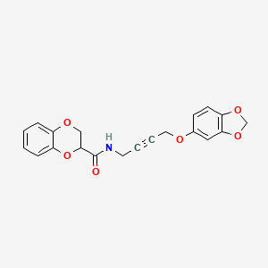 molecular formula C20H17NO6 B2476741 N-(4-(苯并[d][1,3]二氧杂环-5-氧基)丁-2-炔-1-基)-2,3-二氢苯并[b][1,4]二氧杂环-2-甲酰胺 CAS No. 1448027-59-5