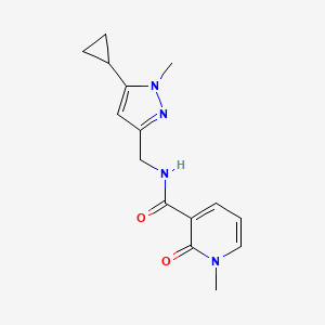 molecular formula C15H18N4O2 B2476743 N-((5-环丙基-1-甲基-1H-吡唑-3-基)甲基)-1-甲基-2-氧代-1,2-二氢吡啶-3-甲酰胺 CAS No. 1448123-19-0