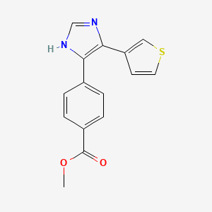 molecular formula C15H12N2O2S B2476755 methyl 4-[5-(thiophen-3-yl)-1H-imidazol-4-yl]benzoate CAS No. 1253527-75-1