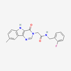 molecular formula C20H17FN4O2 B2476764 N-(2-fluorobenzyl)-2-(8-methyl-4-oxo-4,5-dihydro-3H-pyrimido[5,4-b]indol-3-yl)acetamide CAS No. 1105213-74-8