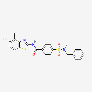 molecular formula C23H20ClN3O3S2 B2476765 4-[benzyl(methyl)sulfamoyl]-N-(5-chloro-4-methyl-1,3-benzothiazol-2-yl)benzamide CAS No. 905680-44-6