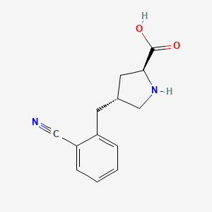 molecular formula C13H14N2O2 B2476769 (2S,4R)-4-(2-Cyanobenzyl)pyrrolidine-2-carboxylic acid CAS No. 1049981-76-1