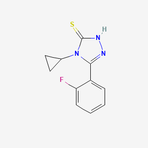 molecular formula C11H10FN3S B2476778 4-cyclopropyl-5-(2-fluorophenyl)-4H-1,2,4-triazole-3-thiol CAS No. 725710-47-4