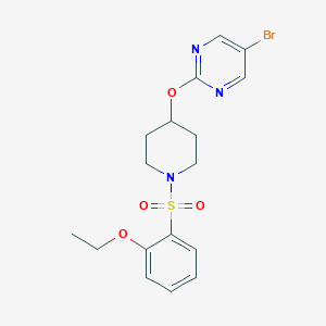 molecular formula C17H20BrN3O4S B2476780 5-Bromo-2-[1-(2-ethoxyphenyl)sulfonylpiperidin-4-yl]oxypyrimidine CAS No. 2380190-88-3