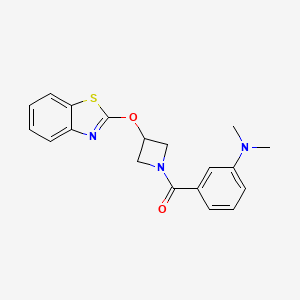 molecular formula C19H19N3O2S B2476781 (3-(Benzo[d]thiazol-2-yloxy)azetidin-1-yl)(3-(dimethylamino)phenyl)methanone CAS No. 1797396-77-0