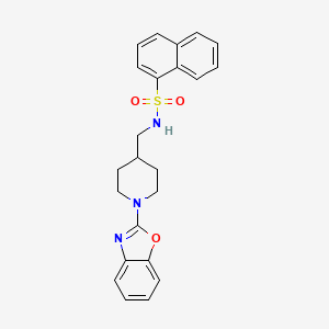 molecular formula C23H23N3O3S B2476800 N-((1-(苯并[d]噁唑-2-基)哌啶-4-基)甲基)萘磺胺 CAS No. 1797401-03-6