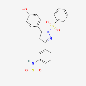 B2476806 N-(3-(5-(4-methoxyphenyl)-1-(phenylsulfonyl)-4,5-dihydro-1H-pyrazol-3-yl)phenyl)methanesulfonamide CAS No. 851782-24-6