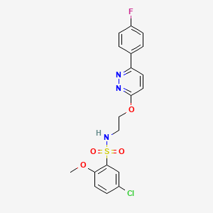 molecular formula C19H17ClFN3O4S B2476807 5-氯-N-(2-((6-(4-氟苯基)吡啶并嘧啶-3-基)氧基)乙基)-2-甲氧基苯磺酰胺 CAS No. 920256-73-1