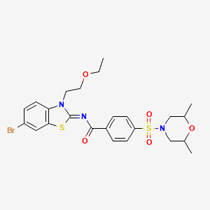 molecular formula C24H28BrN3O5S2 B2476814 (Z)-N-(6-bromo-3-(2-ethoxyethyl)benzo[d]thiazol-2(3H)-ylidene)-4-((2,6-dimethylmorpholino)sulfonyl)benzamide CAS No. 865162-73-8