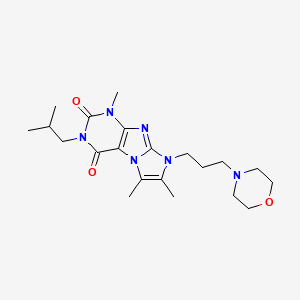 molecular formula C21H32N6O3 B2476817 3-isobutyl-1,6,7-trimethyl-8-(3-morpholinopropyl)-1H-imidazo[2,1-f]purine-2,4(3H,8H)-dione CAS No. 920425-70-3