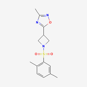 molecular formula C14H17N3O3S B2476831 5-(1-((2,5-Dimethylphenyl)sulfonyl)azetidin-3-yl)-3-methyl-1,2,4-oxadiazole CAS No. 1323775-51-4